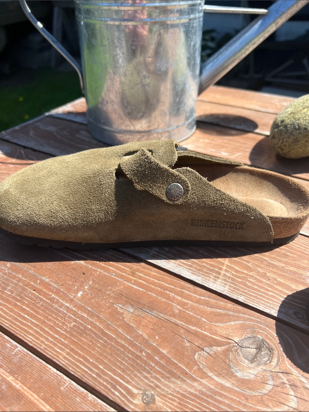 Birkenstock Olive Suede Clogs - Picture 5 of 9